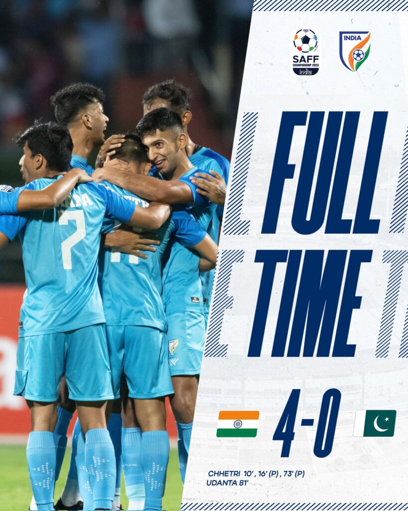 saff footbal, india beat paksitan