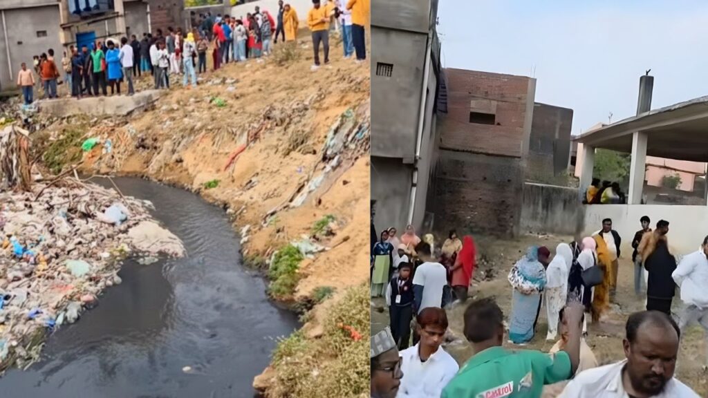 माँ की बहादुरी, नाले में बहा मासूम – अर्हान बचा, फरहान की मौत