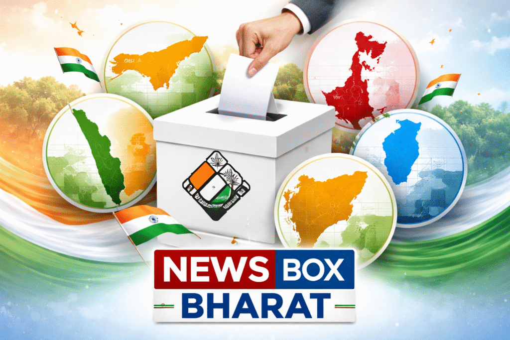 5 राज्यों में विधानसभा चुनाव का शेड्यूल जारी: अप्रैल में वोटिंग, 4 मई को आएंगे नतीजे चुनाव आयोग द्वारा असम, केरल, तमिलनाडु, पश्चिम बंगाल और पुडुचेरी के विधानसभा चुनाव 2026 की तारीखों की घोषणा।