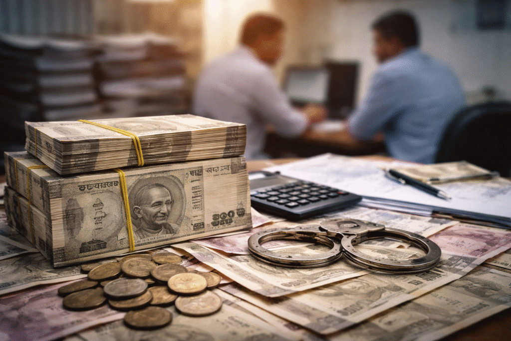 वित्तीय अनियमितता को दर्शाती तस्वीर