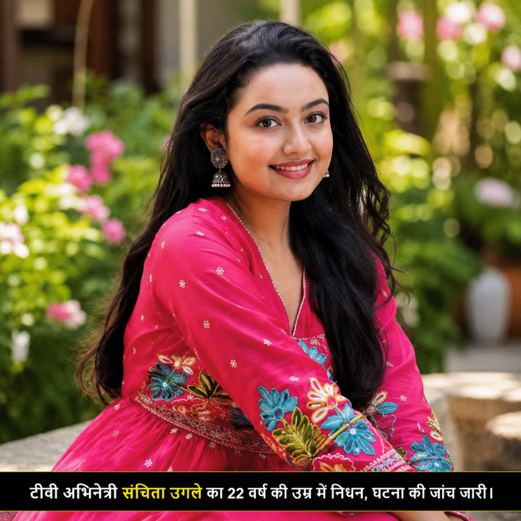 गुलाबी रंग की ड्रेस पहने टीवी अभिनेत्री संचिता उगले की तस्वीर, जिनके 22 वर्ष की उम्र में निधन की खबर सामने आई है।