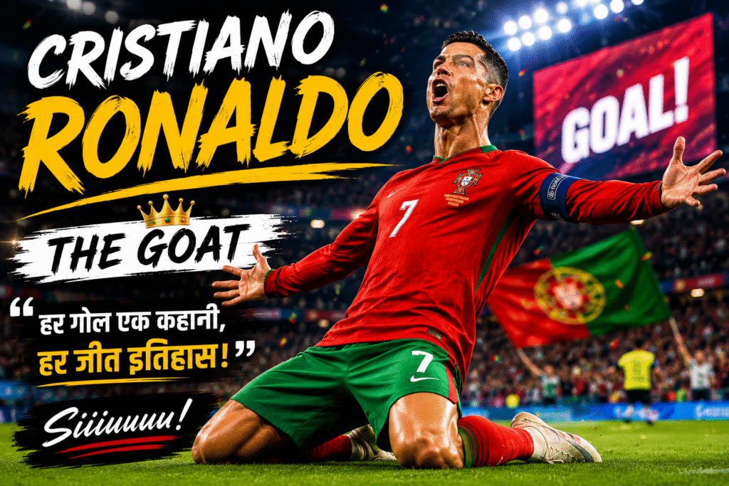 Cristiano Ronaldo celebrating after scoring against Uzbekistan in FIFA World Cup 2026