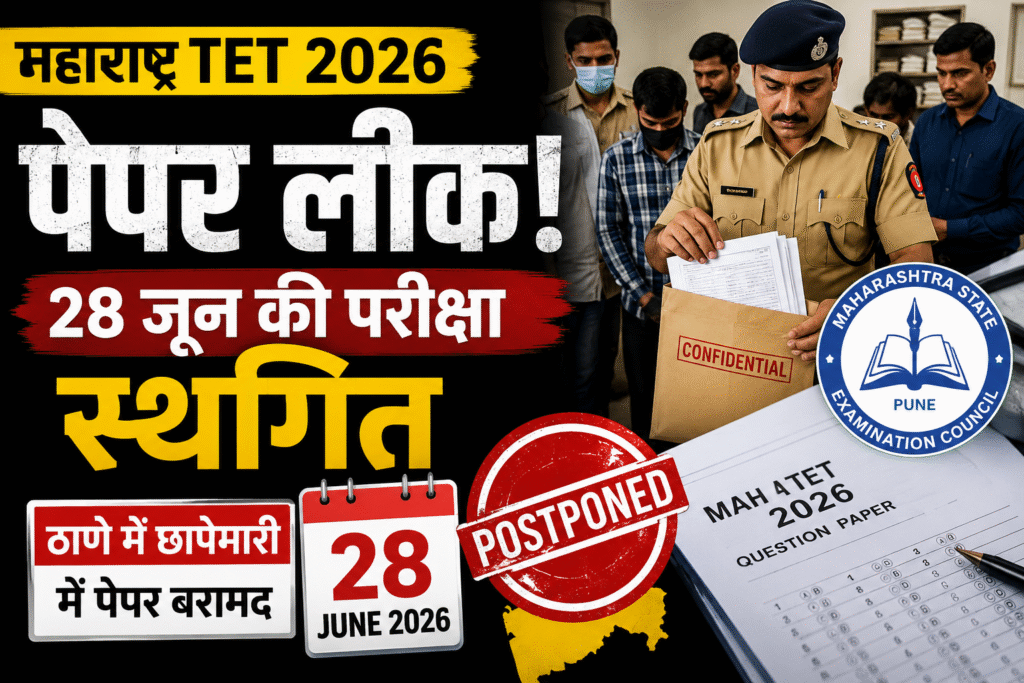 महाराष्ट्र TET 2026 पेपर लीक के बाद परीक्षा स्थगित