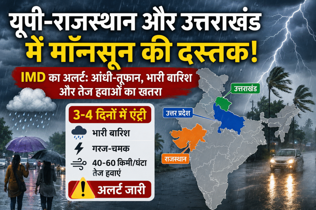 उत्तर प्रदेश, राजस्थान और उत्तराखंड में मॉनसून की एंट्री को लेकर IMD का मौसम अलर्ट
