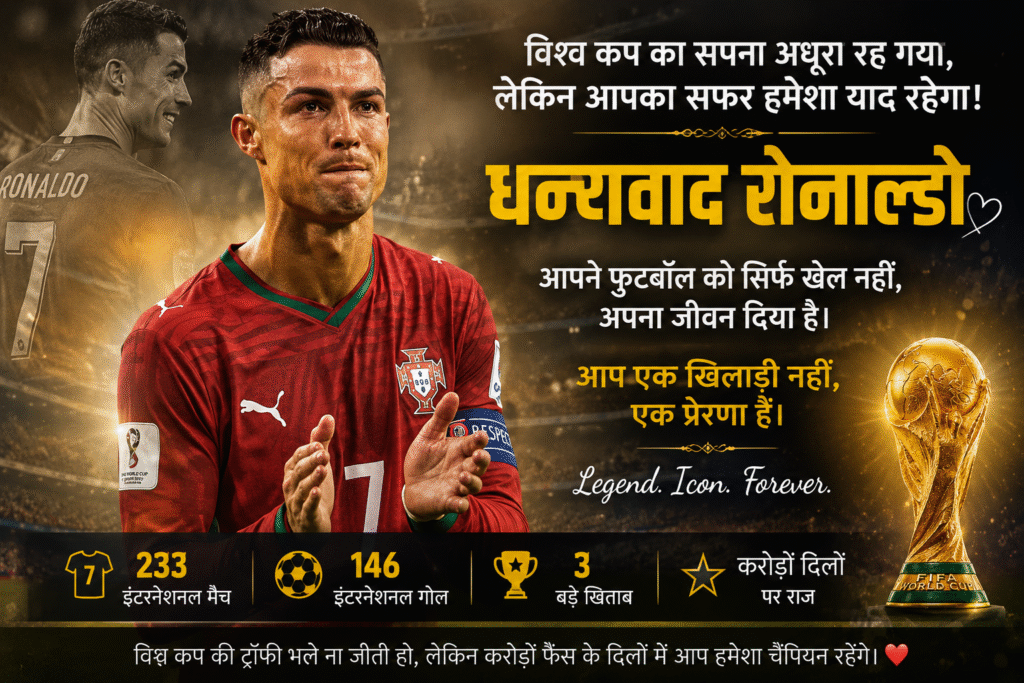 आंसुओं के साथ खत्म हुआ Cristiano Ronaldo का World Cup सफर।