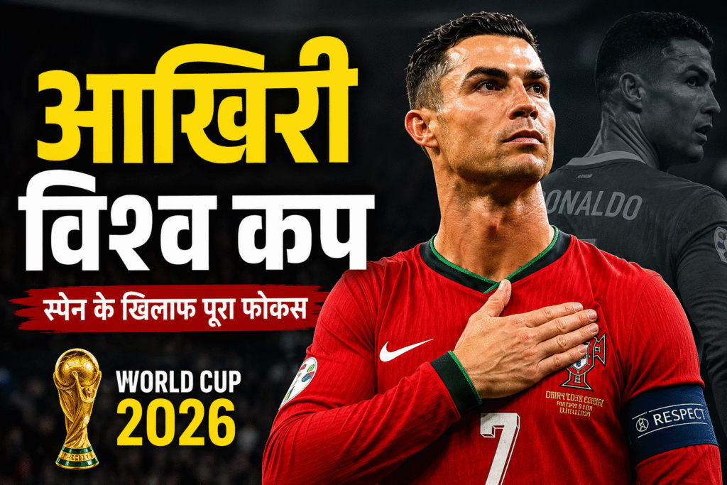 2026 FIFA World Cup से पहले पुर्तगाल के कप्तान क्रिस्टियानो रोनाल्डो स्पेन के खिलाफ मैच से पहले प्रेस कॉन्फ्रेंस में अपना आखिरी विश्व कप होने की पुष्टि करते हुए।