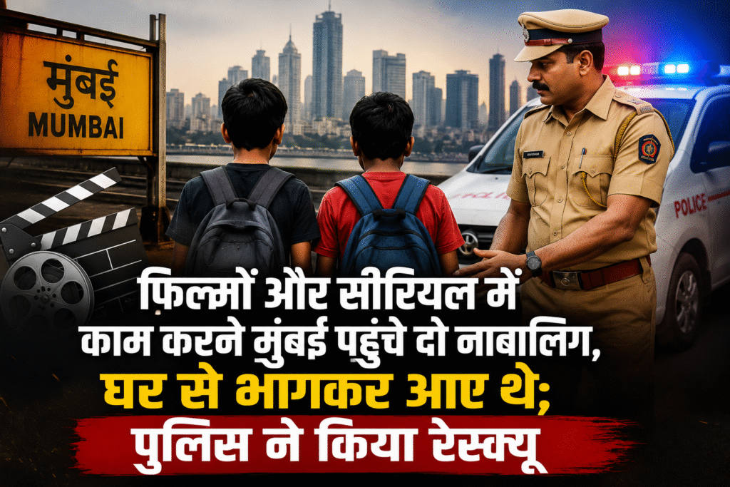 फिल्मों और सीरियल में काम करने मुंबई पहुंचे दो नाबालिगों का पुलिस ने रेस्क्यू किया