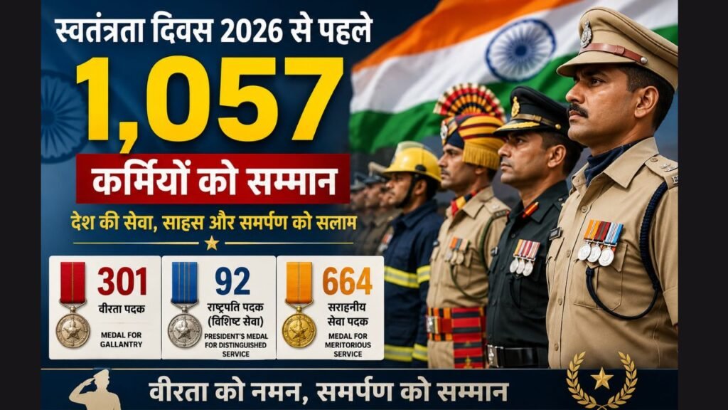 स्वतंत्रता दिवस से पहले 1,057 जवानों और कर्मियों को सम्मान, 301 को मिला वीरता पदक